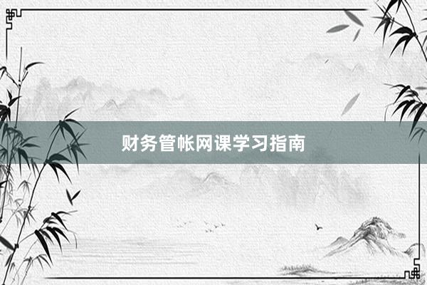 财务管帐网课学习指南
